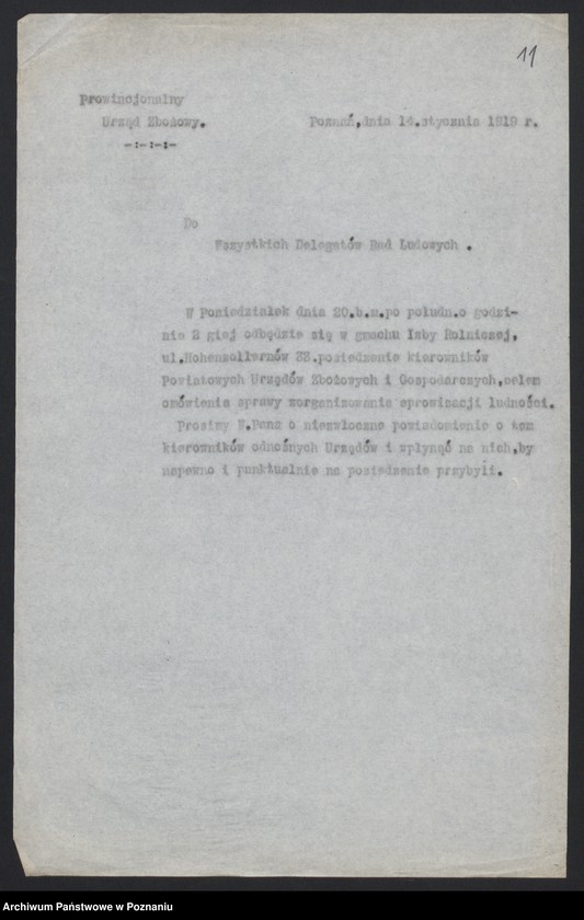 Obraz 10 z jednostki "[Wyniki oszacowania plonów roślin okopowych w Księstwie Poznańskim w roku 1919] i Rozporządzenie dotyczące stwierdzenia powierzchni zasiewów w roku 1920"