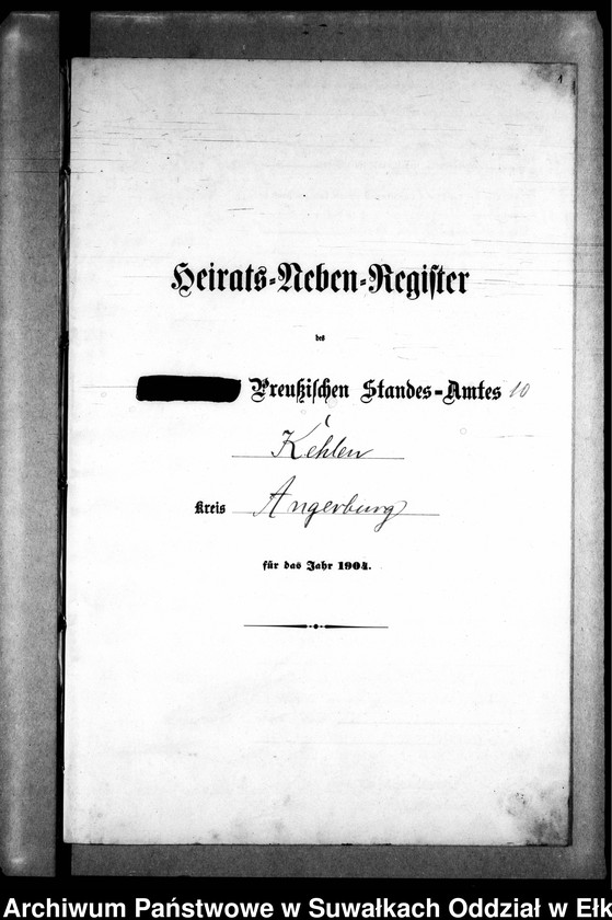 image.from.unit.number "Heirats-Neben-Register des Preussischen Standes-Amtes Kehlen Kreis Angerburg"