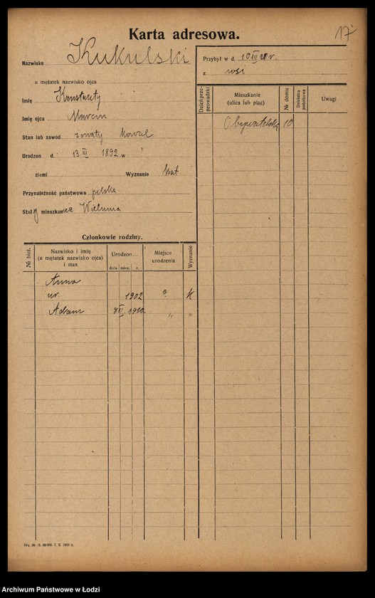Obraz 19 z jednostki "[Spis ludności Łodzi] Kukulski - Kulik"