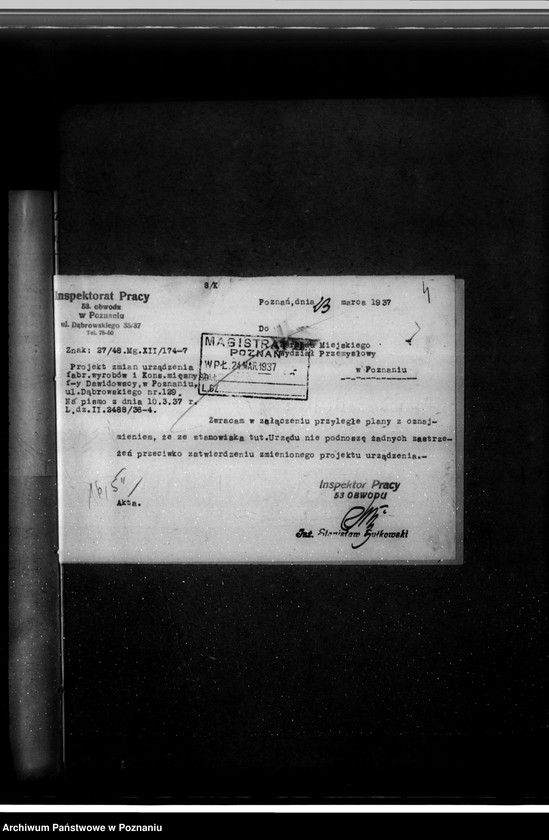 image.from.unit.number "Zatwierdzenie zakładu przemysłowego /fabryki konserw i wyrobów mięsnych/ Bracia Dawidowscy i Spółka w Poznaniu"