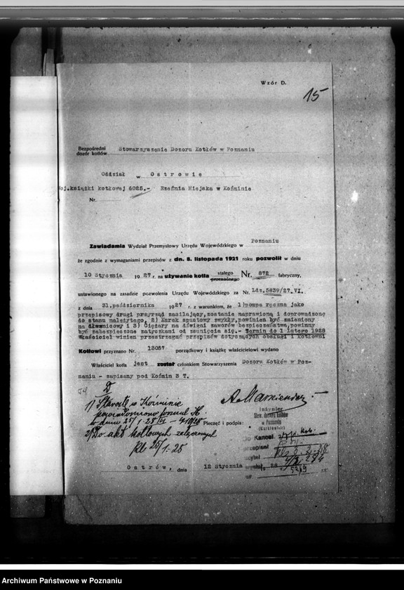 Obraz 19 z jednostki "Rzeźnia Miejska w Koźminie - Magistrat m. Koźmina nr woj. kotła 6025"