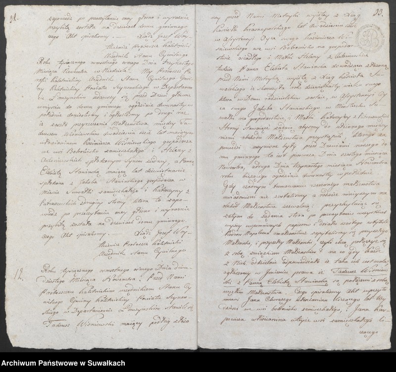 image.from.unit.number "Akta Małżeństwa Gminy Kaletnickiey z Roku 1808"