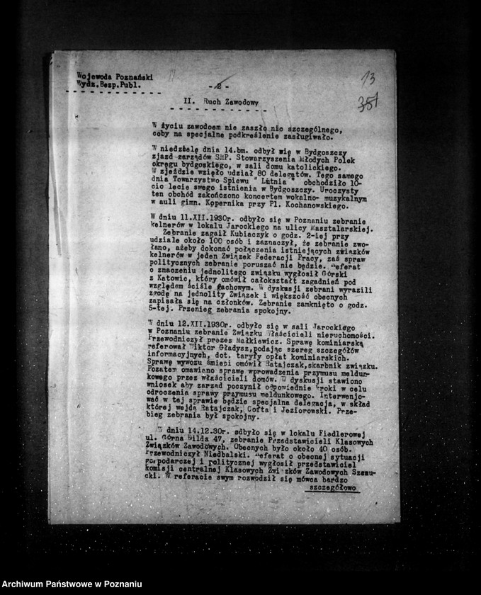 Obraz 16 z jednostki "Sprawozdania sytuacyjne tygodniowe za czas od 5 grudnia 1930 r. do dnia 1 stycznia 1931 r. /nr 58-61/"