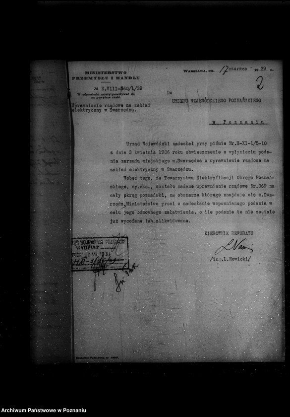 Obraz 6 z jednostki "Wniosek o uprawnienie na zakład elektryczny miasta Swarzędza powiat poznański"