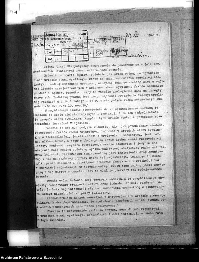 image.from.unit.number "Statystyka ruchu ludności w Szczecinie za rok 1946"