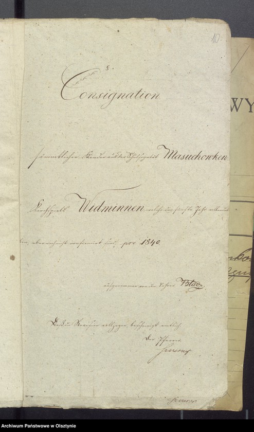 image.from.unit.number "Consignation des Kirchspiels Widminnen"