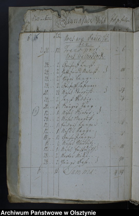 image.from.unit.number "Jahr Kirchen Rechnung der Waltersdorfschen Kirche aller Einnahme und Ausgabe wie auch Bau-Rechnung"