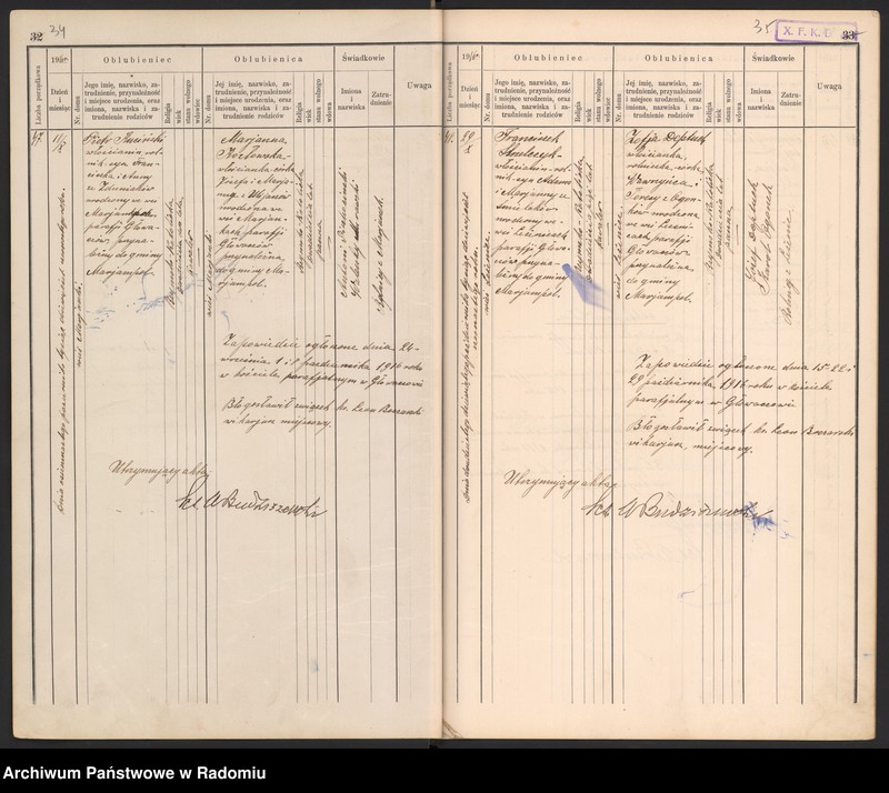 image.from.unit.number "[Duplikat Tom I Księga zaślubionych parafii Głowaczów za 1916 r.]"