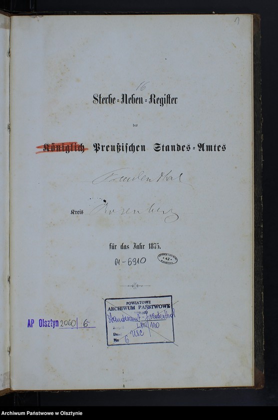 Obraz 3 z jednostki "Sterbe-Neben-Register Nr 1 - 25"