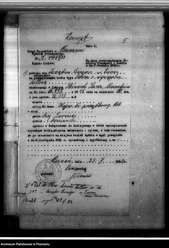 Obraz 9 z jednostki "Tartak Zarządu Leśnego w Turwi, pow. kościański, nr woj. kotła 166"