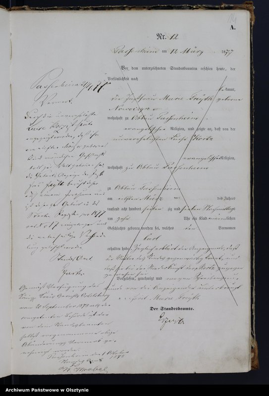 Obraz 16 z jednostki "Geburts-Haupt-Register Nr 1 - 78"
