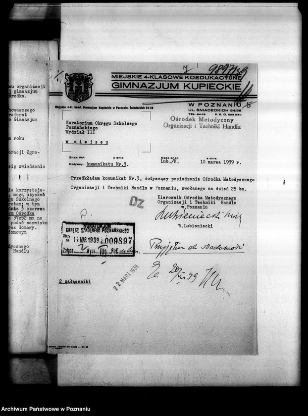 Obraz 11 z jednostki "Miejskie Gimnazjum Kupieckie - Poznań"