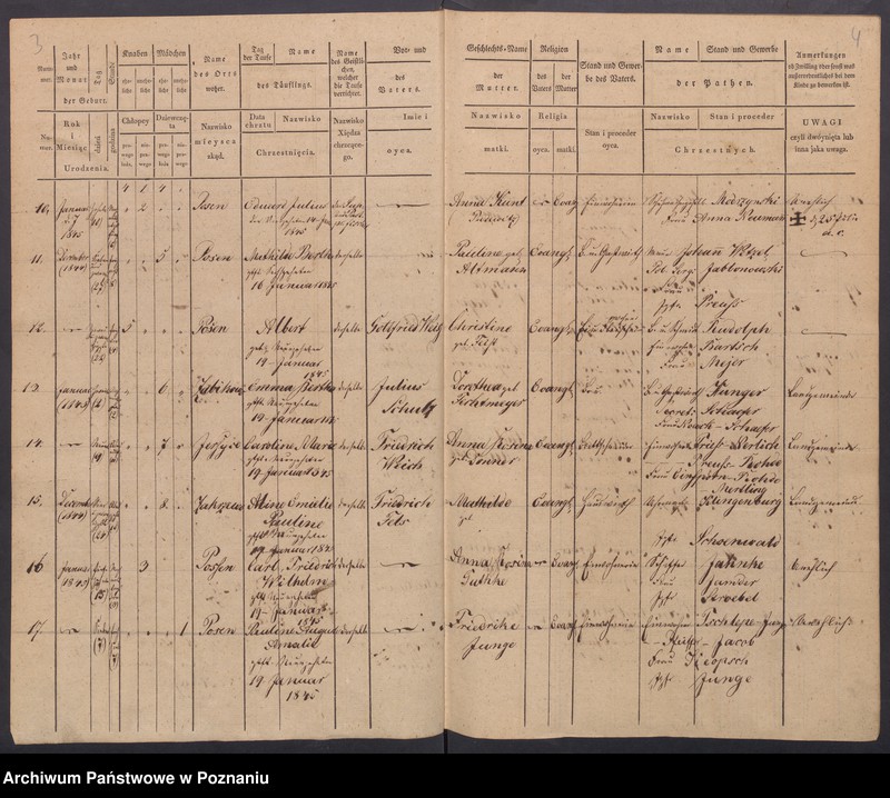 Obraz 5 z jednostki "[Akta urodzeń i chrztów, zgonów i pogrzebów, zapowiedzi i ślubów]"