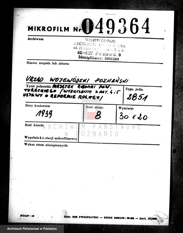 Obraz 2 z jednostki "Majątek Rudniki powiatu tureckiego wyłączenie z art.4 i 5 ustawy o reformie rolnej/"