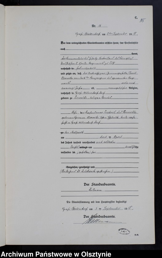 image.from.unit.number "Sterbe-Neben-Register Nr 1 - 25"