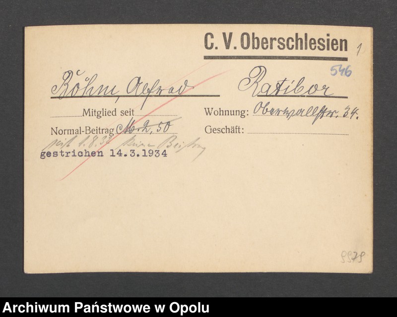 Obraz 3 z jednostki "[Böhm Alfred, Ratibor]"