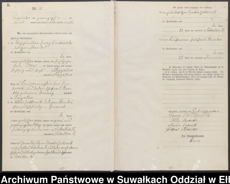 image.from.unit.number "Heiraths-Haupt-Register des Königlichen Preussischen Standes-Amtes Kumilsko Kreis Johannisburg"