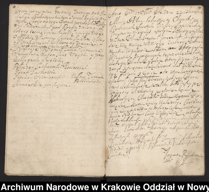 image.from.collection.number "Fragment księgi wójtowsko-ławniczej miasta Limanowej z lat 1750-1818111"