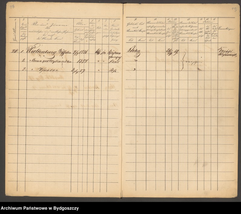 image.from.unit.number "[Liste der sämmtlichen Civil - Einwohner zu Bromberg aufgenommen Nr 409-461]"