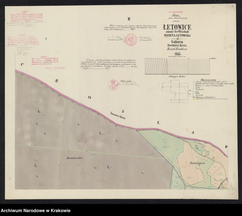 image.from.unit.number "Łętowice sammt der Ortschaft Dębina Łętowska in Galizien Bochnier Kreis Bezirk Radlow [Radłów]"
