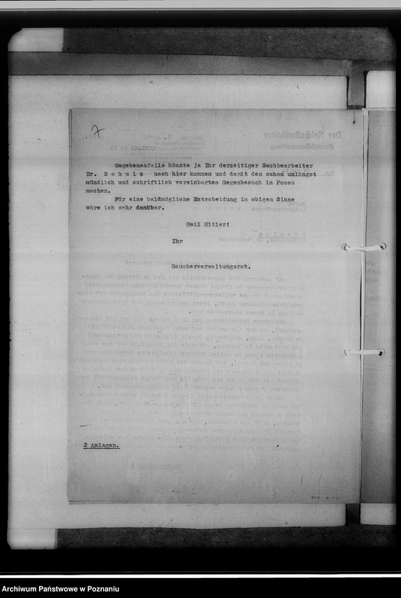 Obraz 11 z jednostki "Tagesordnung zur Arbeitsbesprechung der Sippenamtsleiter aus den Ortsgebieten in Posen [Poznań] [oraz korespondencja]"