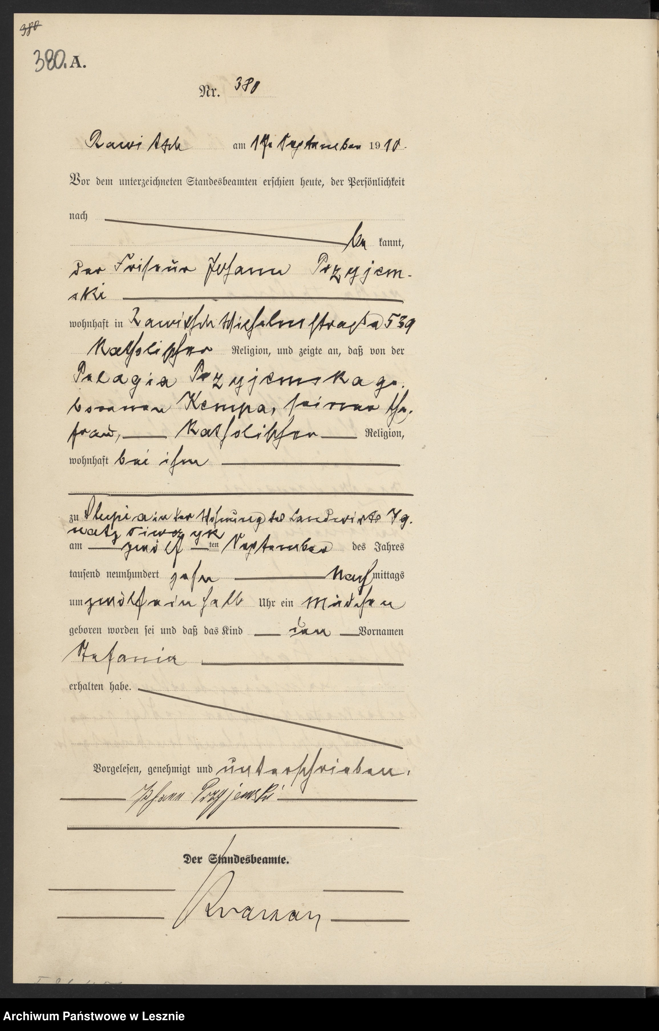 Skan z jednostki: [Księga urodzeń]