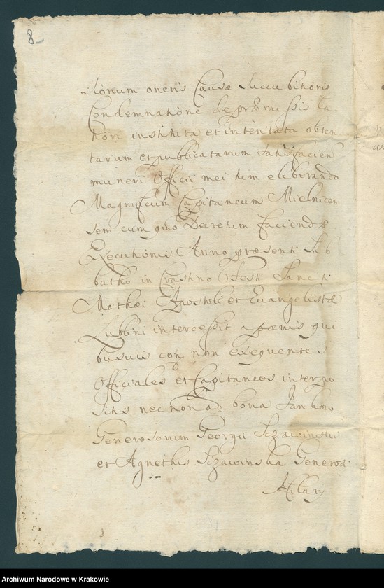 image.from.unit.number "Szczawińscy - Franciszek, wojewodzic podlaski: 1. Akta procesowo-majątkowe z Wilczewskimi 1671; 2. Akta spadkowe po Franciszku - żony Aleksandry i syna Jerzego 1691-1709"