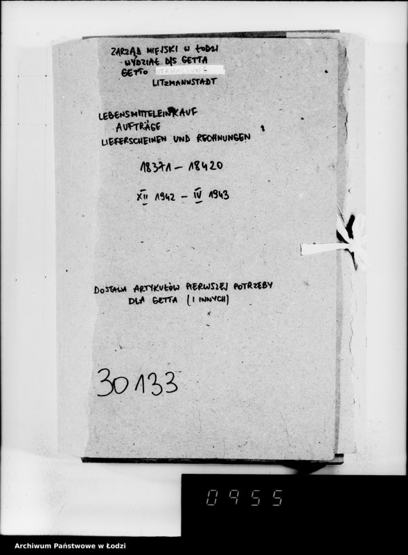 Obraz 4 z jednostki "Lebensmitteleinkauf. Aufträge, [Lieferscheinen und Rechnungen] 18371-18420. [Dostawa artykułów pierwszej potrzeby do Getta]"