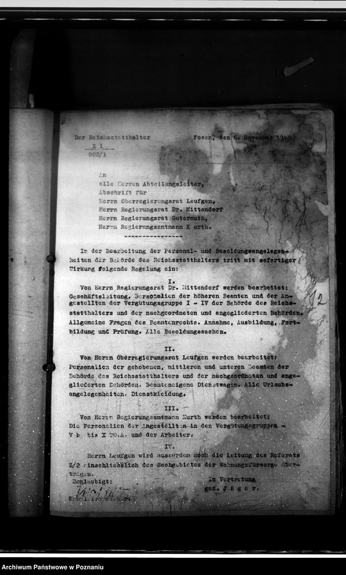 Obraz 16 z jednostki "Einführung der Antigue - Schrift, Dienstzeitregelung, Fernsprecher, Geschäftsverteilungsplan, Luftschutzwache"