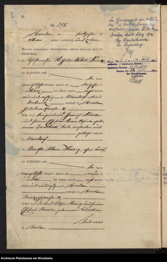 image.from.unit.number "Heiraths-Haupt-Register Breslau I 1910 Band 3"