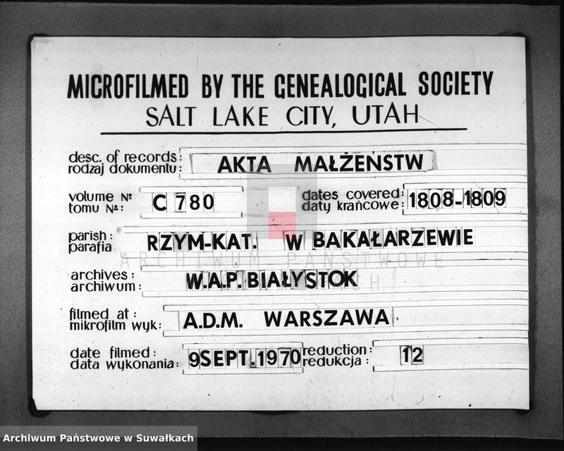 image.from.unit.number "Księgi Gminy i Parafij Bakałarzewskiey ślubne 1808 R."