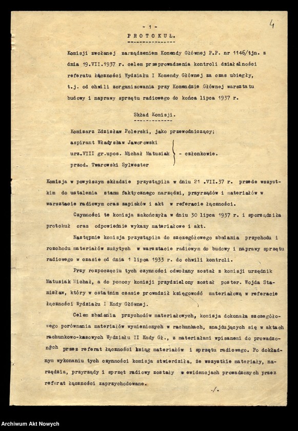 image.from.unit.number "[Kontrola Referatu Łączności Wydziału Organizacyjno - Wyszkoleniowego. Protokół, notatki.]"