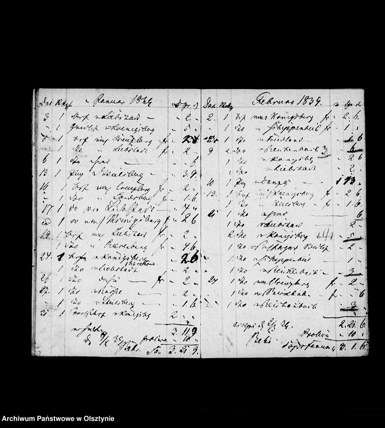 image.from.unit.number "Post- Conto- Buch der Postexpedition Bartenstein für Juditten"