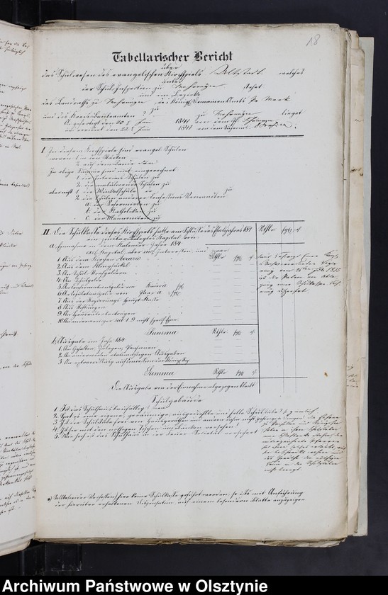 image.from.unit.number "Tabellarischer Bericht über des Schulwesen des evangelischen Kirchspiels"