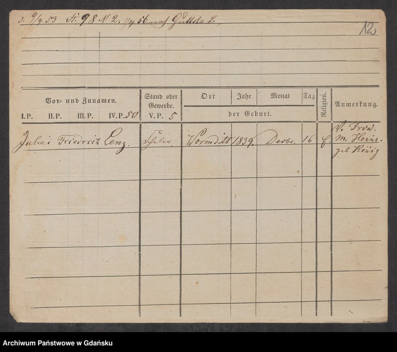 image.from.unit.number "Karty meldunkowe: Lenz Ilse- Leopoldt"