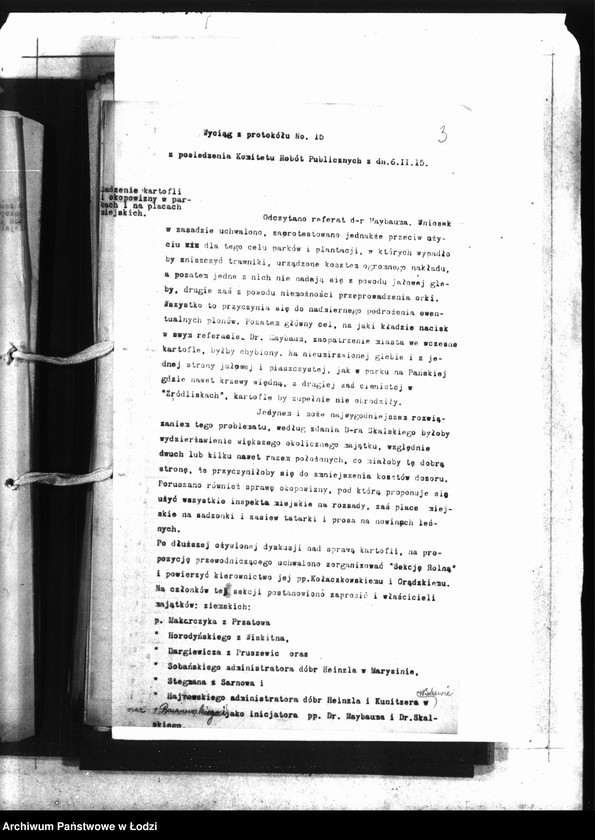 Obraz 7 z jednostki "Protokoły [z posiedzeń Komitetu Robót Publicznych, Komisji Wykonawczej przy Sekcji Rolnej, Zebrania Międzywydziałowe oraz Sekcji Rolnej]"