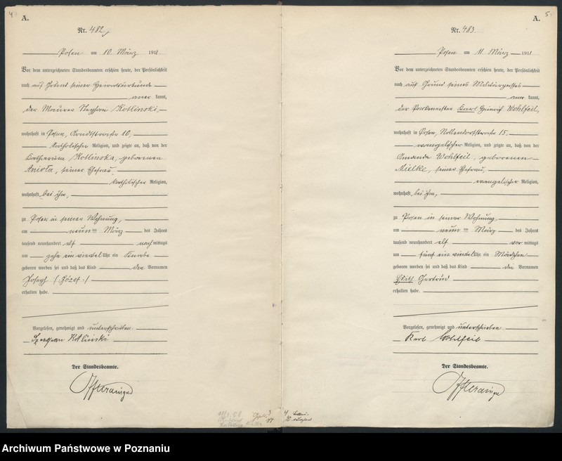 Obraz 5 z jednostki "Księga miejscowa urodzeń tom II [Rejestr główny urodzeń]"