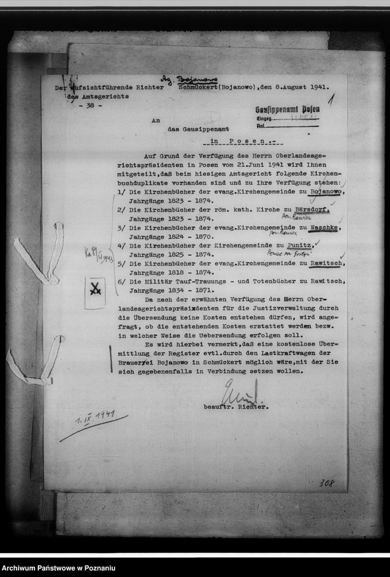 Obraz 5 z jednostki "[Wykaz ksiąg kościelnych z powiatów gostyńskiego i rawickiego]"