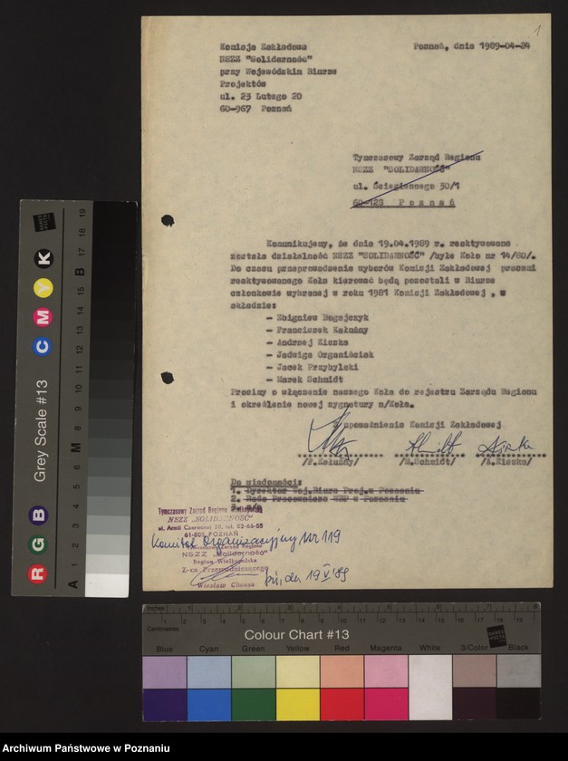 Obraz 4 z jednostki "NSZZ "Solidarność" - protokoły z posiedzeń Komisji Zakładowej z lat 1989-1991"