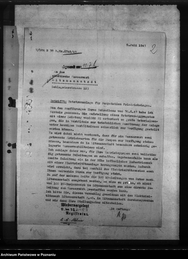 Obraz 6 z jednostki "Wasserwerk Litzmannstadt (Łódź)"