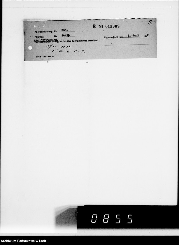 Obraz 16 z jednostki "Aufträge [Lieferscheinen und Rechnungen] 14370-14430 [Dostawy artykułów pierwszej potrzeby do Getta]"