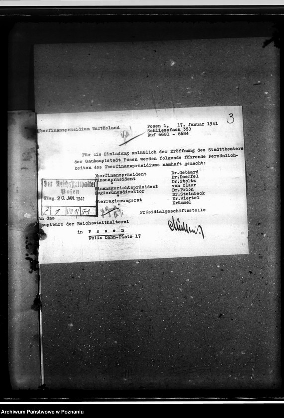 Obraz 7 z jednostki "Landeskulturtagung- korespondencja, spisy zaproszonych osób"