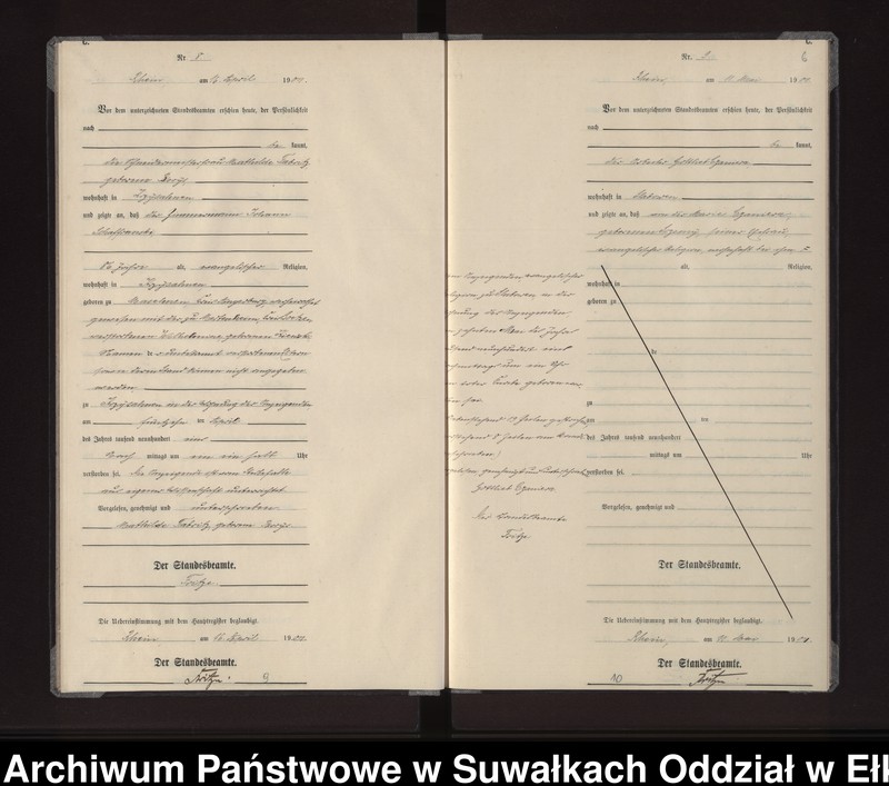 image.from.unit.number "Sterbe-Neben-Register des Königlichen Preussischen Standes-Amtes Gneist Kreis Loetzen"