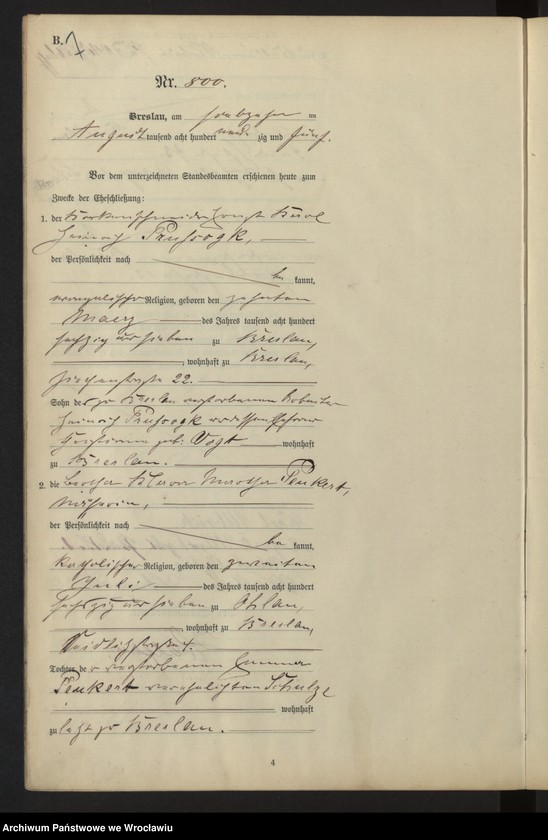 image.from.unit.number "Heiraths-Haupt-Register Breslau II 1895 Band 5"