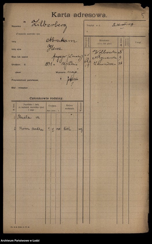 image.from.unit.number "[Spis ludności Łodzi] Zilberberg"