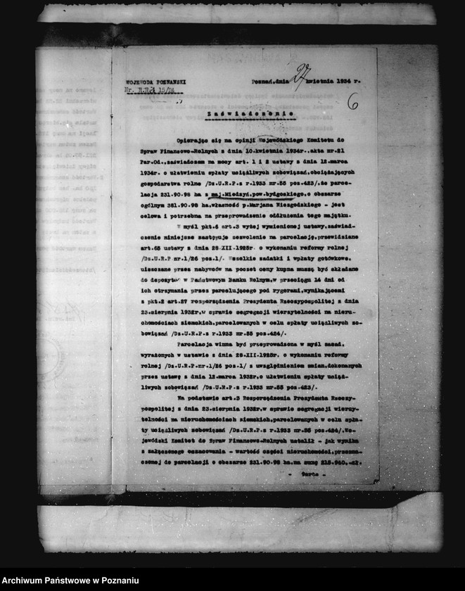 Obraz 10 z jednostki "Majątek Miedzyń powiatu bydgoskiego parcelacja oddłużeniowa"