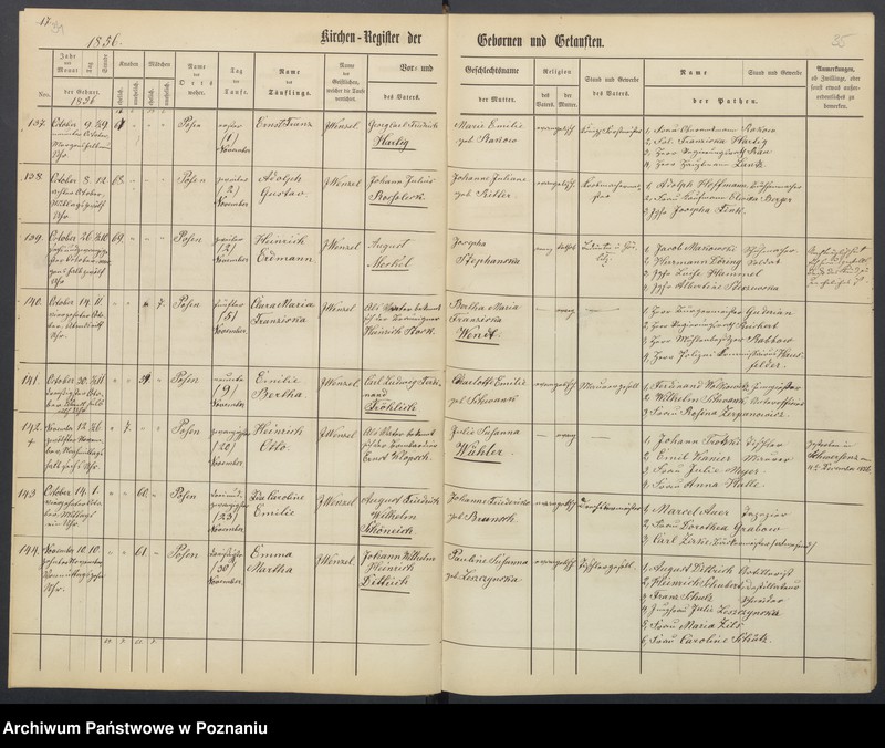 Obraz 20 z jednostki "[Akta urodzeń i chrztów, ślubów, zgonów]"