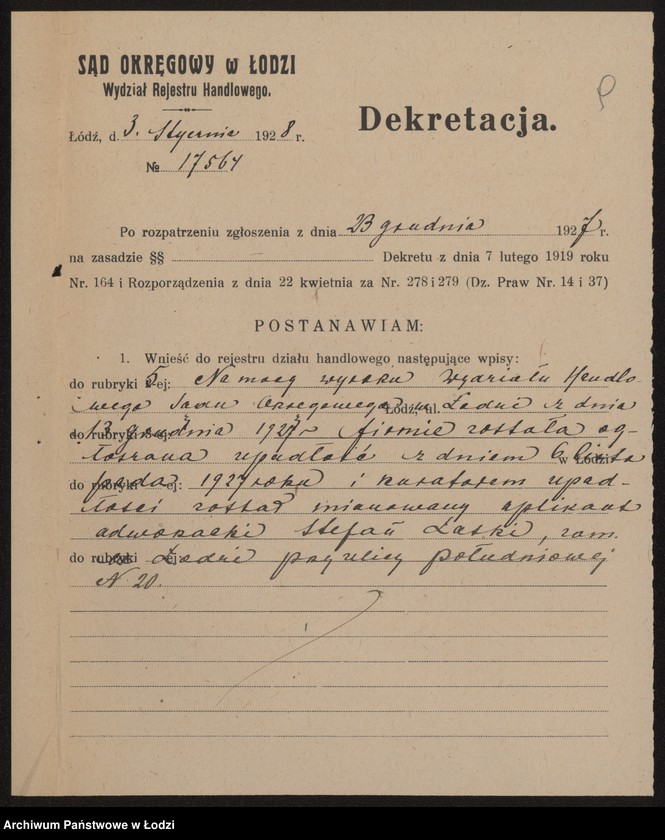 Obraz 11 z jednostki "Abram Halbersztat- wyrób towarów włókienniczych"