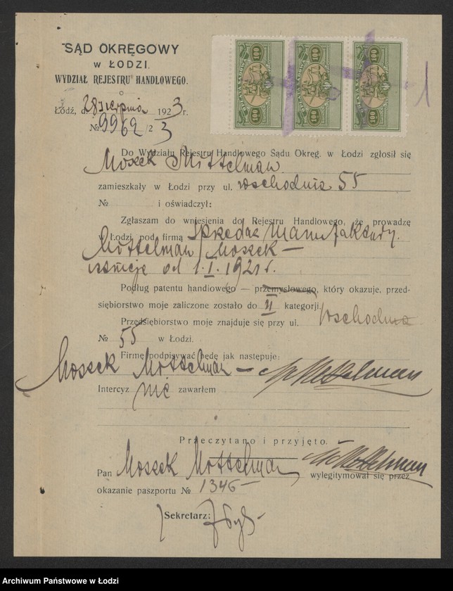 Obraz 3 z jednostki "Moszek Mittelman – sprzedaż manufaktury"