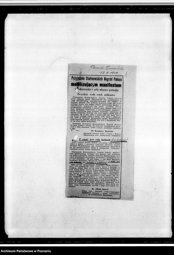 Obraz 5 z jednostki "Sprawy różne: korespondencja, życiorysy członków zarządu, spisy książek, wycinki prasowe"